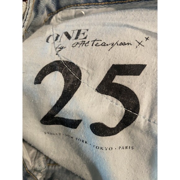 One Teaspoon 2020 High Waist Denim Distressed Destroyed Mini Jean Skirt Size 25 - Picture 10 of 10